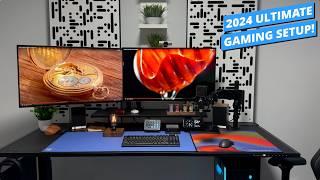 My NEW Ultimate Gaming Desk Setup 2024!