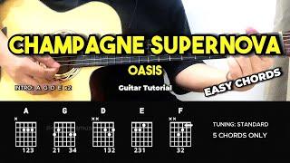 Champagne Supernova - Oasis | Easy Guitar Tutorial For Beginners (CHORDS & LYRICS) #guitarlesson