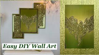 DIY Gold & Green Blinged Out Wall Art 