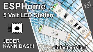 In ESPHome 5 Volt LED's einbinden leicht gemacht! | #EdisTechlab