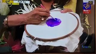 Fabric painting / How to paint a hydrangea/ Siyata tv program on 12-04-2021