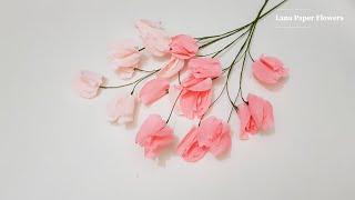 How To Make Sweet Pea Paper Flower / Craft Tutorial / Lana Paper Flowers