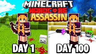 I Survived 100 Days as an ASSASSIN in HARDCORE MINECRAFT!