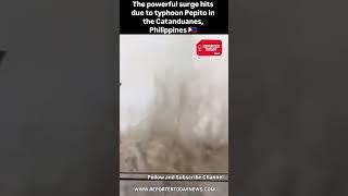 The powerful surge hits due to typhoon Pepito in the Catanduanes, Philippines 