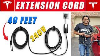 NEW Tesla Charger Extension Cord Review 2023 - High Voltage Fast Charging