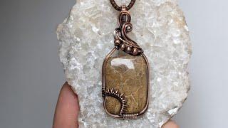 Rising/Setting Sun Cabochon Wire Wrapped Pendant Tutorial