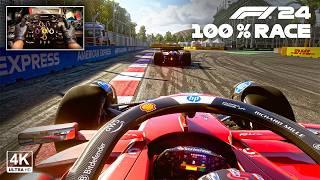 Carlos Sainz's Ferrari SF24 - F1 24 Mexico GP 100% Race | Steering Wheel Gameplay