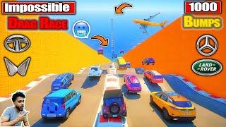 GTA 5: NEW Powerful  SUVs Impossible 1000 Bumps Drag Race Challenge! GTA 5