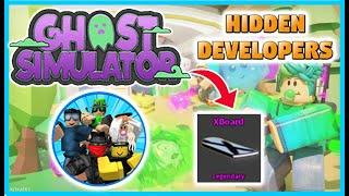 ALL LOCATIONS OF THE 5 HIDDEN DEVELOPERS *BADGE + FREE HOVERBOARD* | Ghost Simulator