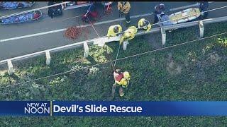 Driver Survives Plunge Off Devil's Slide Along Highway 1