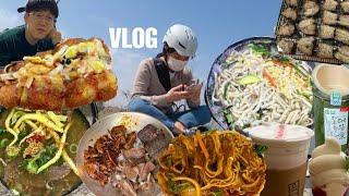 [샐러드빵편] 바퀴달린 우니갱군산 영광 담양 나주 먹방브이로그(매운잡채,단팥빵,곱창전골,칼국수,떡갈비,나주곰탕,짚불구이) VLOG