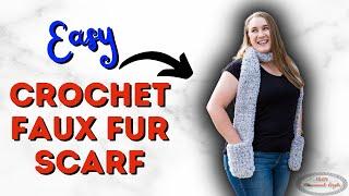 How to CROCHET a FAUX FUR SCARF with Pockets