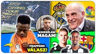 Vinícius FRAPPÁNS válasza a provokációra! FELJELENTETTÉK a Real Madridot! Barca: Gyökeres vagy Isak!