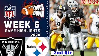 Raiders Vs. Steelers FULL GAME [2nd - Qtr] [WEEK6] highlights | NFL Season 2024