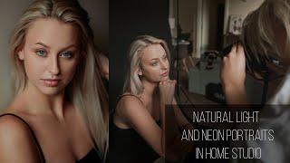Natural Light and Neon Portraits in Home Studio, Behind the Scenes