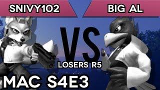 MAC S4E3 - Snivy102 (Fox) vs Big Al (Falco) SSBM Losers Round 5