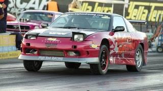 700hp Nissan 180SX big burnout and drag