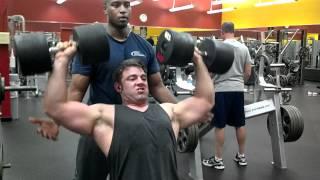 120lb DB Press for 5 reps