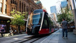 Sydney light rail Wynyard to Moore park, Beautiful Sydney city view and sightseeing | Australia