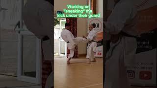 Front kick under the guard #karate #shotokan #martialarts #karatecombat #kickboxing #kicks #dojo