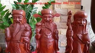 Tượng Tam Đa Phúc Lộc Thọ Gỗ Hương - Gỗ Mỹ Nghệ Vip
