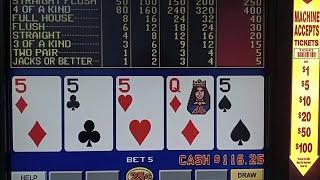 Dealt Four 5's on Bonus Poker Deluxe