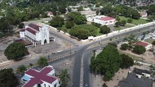 Cidade Mocuba - Moçambique, imagens aereas visto por um drone 4k