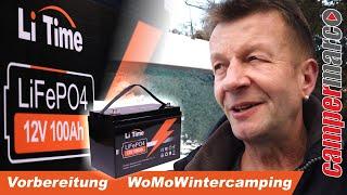 Vorbereitung Wohnmobil Wintercamping mit der LiFePo4 Batterie von LiTime