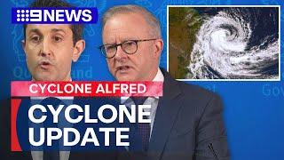 Queensland Premier, Prime Minister provide update on Tropical Cyclone Alfred | 9 News Australia