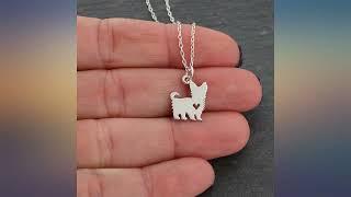 FashionJunkie4Life Sterling Silver Yorkshire Terrier Dog with Heart Cutout Pendant review