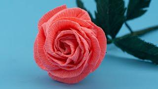 Twisted Rose using Crepe Paper | Paper Flower Making | Crepe Paper Flower