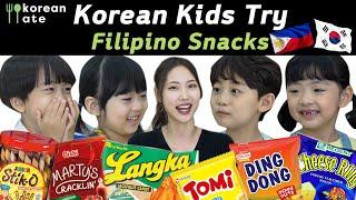 Korean Kids Try Filipino Snacks for the First Time | Korean Ate