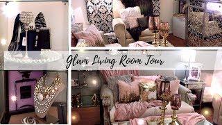 Glam Living Room Tour: How to's|Diys| Design Inspiration| Renter Friendly