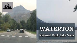 Epic Drive in Waterton Village/ Waterton National Park Lake View/Lake Bordering US and Canada