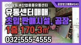 인천 동구 송림동 가좌동 소형 창고 공장 매매 산업용품유통센터 철재상가 판매시설 초입 170.28㎡ 호이스트 설치 #243