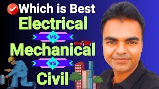 Electrical Vs Mechanical Vs Civil Which is the Best Engineering Branch 2025, Govt Jobs, High Salary
