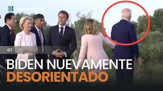 Delicado gesto de Meloni con un desorientado Biden en el G7