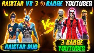 Raistar vs 3 V Badge YouTubers God Level Speed Gameplay  | WHO WON?