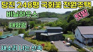 당진시 248평 국화꽃 전원주택 2억6천5백만원 비닐하우스 태양광 잔디마당 텃밭 썬룸 새소리 나는 산속 전원주택 단지내 외롭지 않은 산속주택 당진전원주택 당진전원주택매매 시골집매매