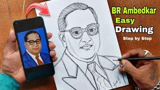 Dr. B. R. Ambedkar Drawing | How to draw Dr. Ambedkar | Ambedkar Jayanti drawing  step by step