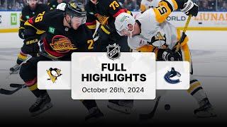 Penguins at Canucks | October 26, 2024 | NHL Full Game Highlights