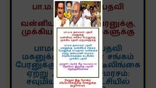 பா.ம.க தலைவர் பதவி மகனுக்கு, வன்னியர் சங்கம் பேரனுக்கு, முக்கிய பதவி மருமகளுக்கு, ராமதாஸ் மெகாபிளான்