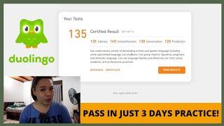 I PASSED DUOLINGO WITH ONLY 3 DAYS PRACTICE! : Real Tips and Guide + Practice With Me | Good luck!