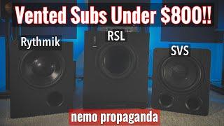 Best Vented Subwoofers under $1000. Rythmik LV12M, SVS PB1000 PRO & RSL 12S Review /  Overview!