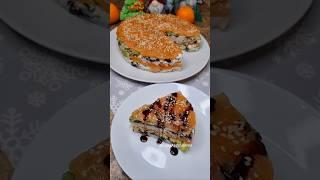 ВСЕ ИЩУТ ТАКУЮ ЗАКУСКУ НА СТОЛЕ. Закусочный Суши- Торт на Новый год #рецепт #рецепты #рекомендации