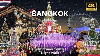 [4K] Christmas lights & winter illuminations 2024  Bangkok | Night Walk [Vlog] walkthrough