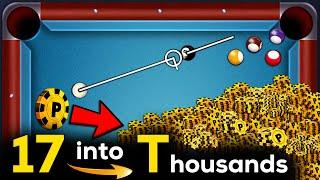 TURNING 17 Coins into TEN of THOUSANDS Coins - One to Hero - 8 Ball Pool - GamingWithK