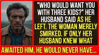 "Who would want you with three kids?" her husband said as he left...