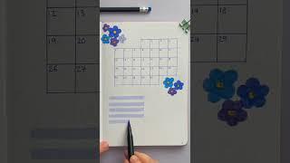 September bullet journal set up: calendar page with mini graitude log plus a new fave song 