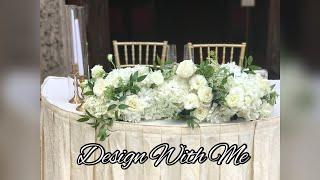 Design With Me | Long and Low Sweet Heart Table Arrangement | flower arrangement tutorial